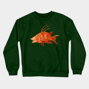 Fire Hogfish - funky fish art Crewneck Sweatshirt